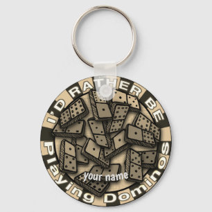 Rather Play Dominoes Key Ring