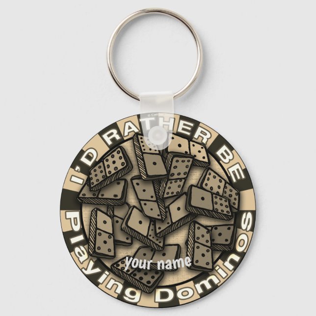 Rather Play Dominoes Key Ring (Front)