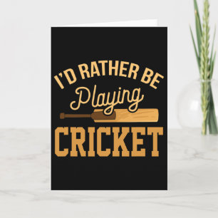 Rather Playing Cricket Funny Jersey Match Tourname Card