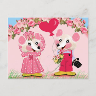 Ratita ratita, do you want to marry me? postcard