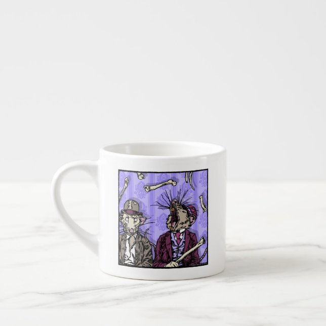 Rats and Bones - Pop Goth Nightmare Surreal 6 oz Espresso Cup (Left)