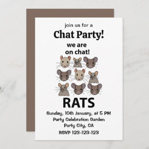 Rats Animal We Are On Chat Funny Rats Invitation