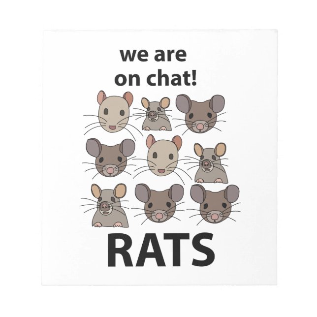 Rats Animal We Are On Chat Funny Rats Notepad (Front)