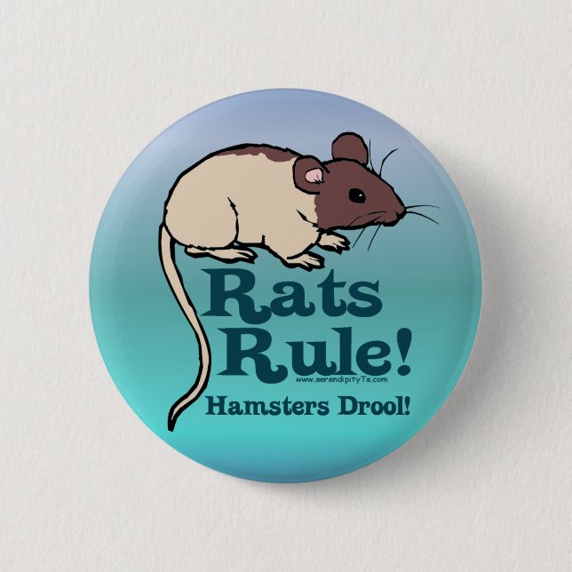 Rats Rule! 6 Cm Round Badge (Front)