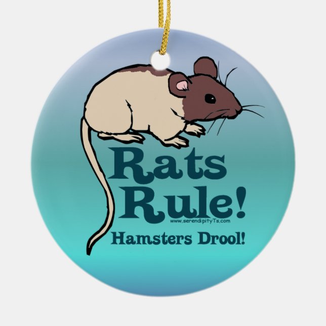 Rats Rule! Ceramic Tree Decoration (Front)