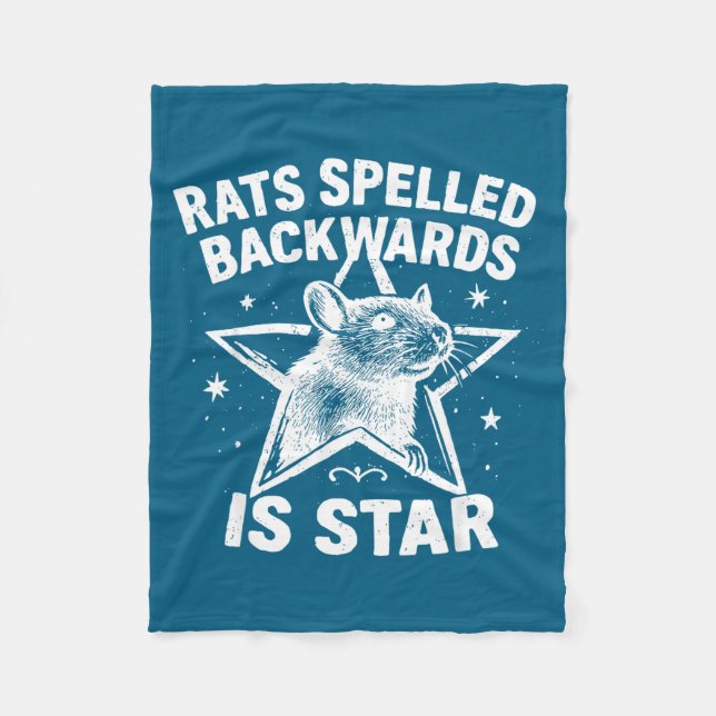 Rats Spelled Backwards Is Star  Fleece Blanket (Front)