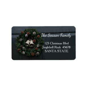 Rattan clocks christmas wreath address label