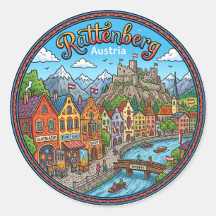 Rattenberg Austria Classic Round Sticker