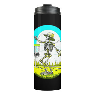 Rattle Those Chains   Disc Golfing Skeleton Thermal Tumbler