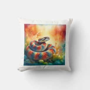 Rattlesnake 300924AREF117 - Watercolor Cushion