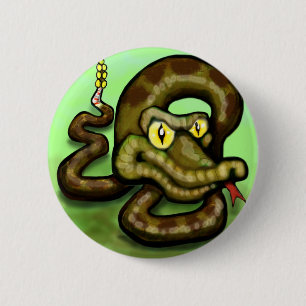 Rattlesnake 6 Cm Round Badge