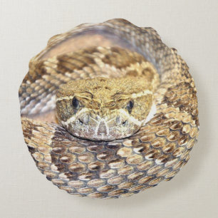 rattlesnake face round cushion