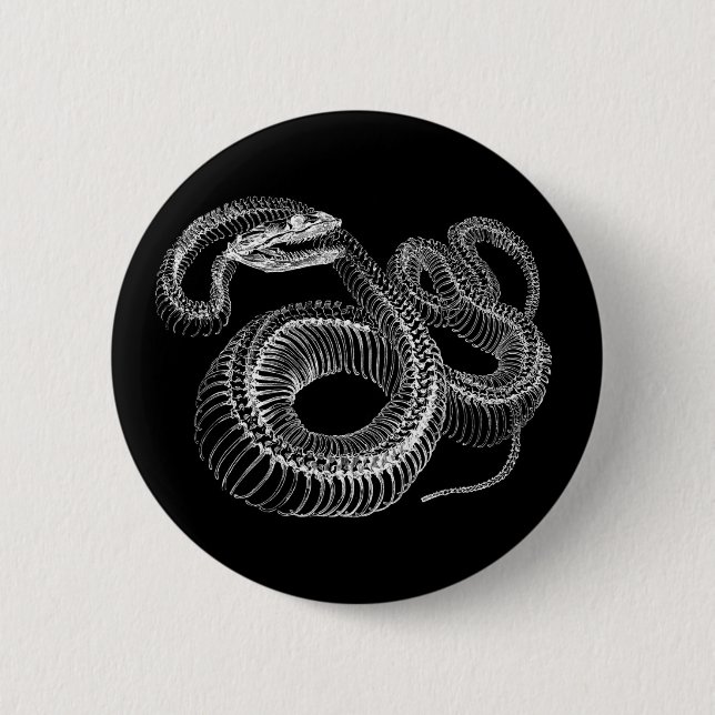 Rattlesnake Skeleton 6 Cm Round Badge (Front)