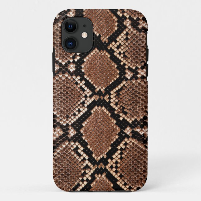 Rattlesnake Snake Skin Leather Faux Case-Mate iPhone Case (Back)