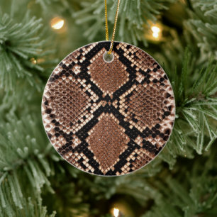 Rattlesnake Snake Skin Leather Faux Ceramic Ornament