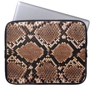 Rattlesnake Snake Skin Leather Faux Laptop Sleeve