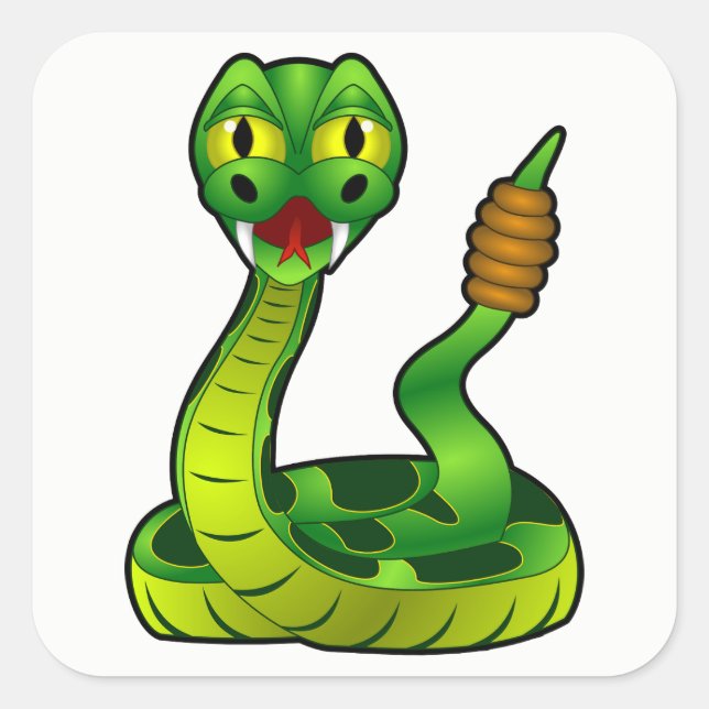 Rattlesnake Square Sticker (Front)