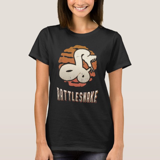 Rattlesnake Vintage Retro Classic Animal Sunset T-Shirt (Front)