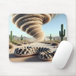 Rattlesnake With Desert Dust Devil Mouse Pad