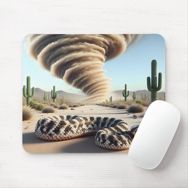 Rattlesnake With Desert Dust Devil Mouse Pad (With Mouse)