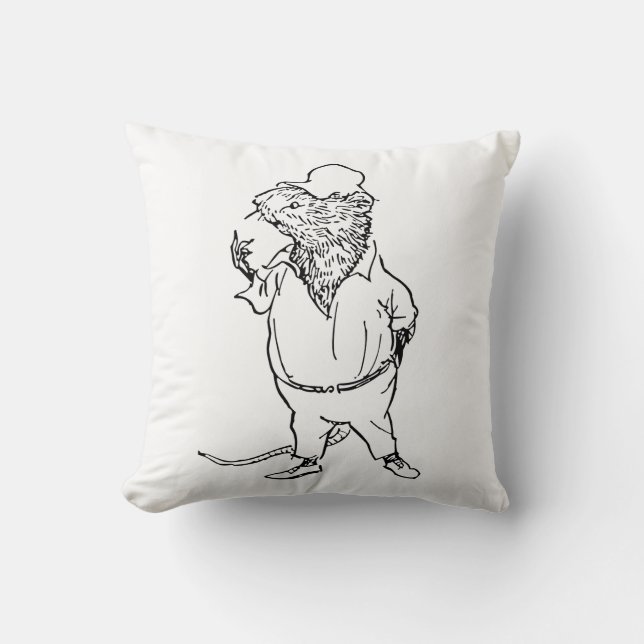 Ratty - Wind In the Willows (1908 Illustration) Cushion (Front)
