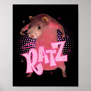 Ratz Fun Pink Mouse Rat Meme Men Women Halloween C Poster