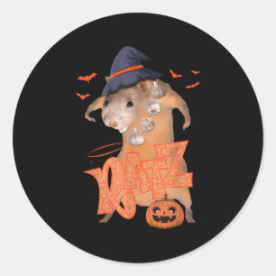 Ratz Funny Pink Mouse Rat Men Women Halloween Meme Classic Round Sticker