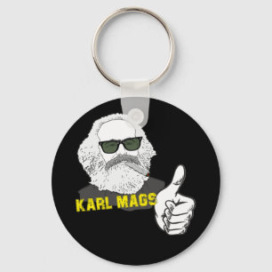 Rauchender Karl Mags mit Sonnenbrille Key Ring