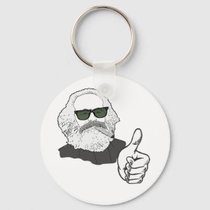 Rauchender Karl Marx mit Sonnenbrille Key Ring