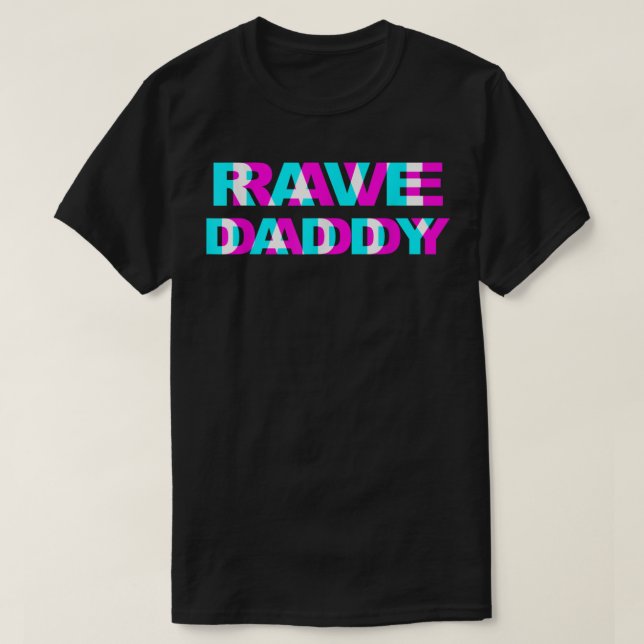 Rave Daddy EDM Music Festival Father Optical Illus T-Shirt (Design Front)