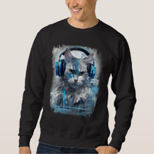 Rave EDM Birman Cat Headphone Sweatshirt
