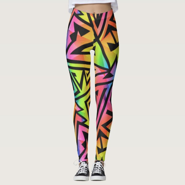 Rave EDM Rainbow Leggings (Front)