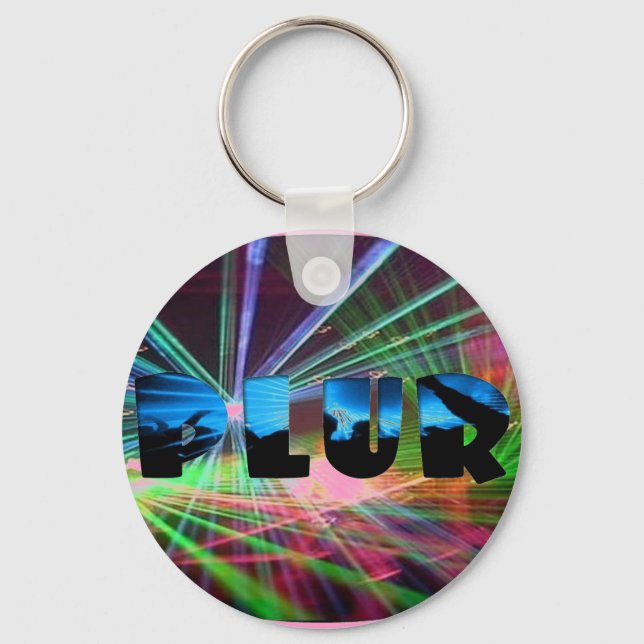 Rave Flash PLUR Key Ring (Front)