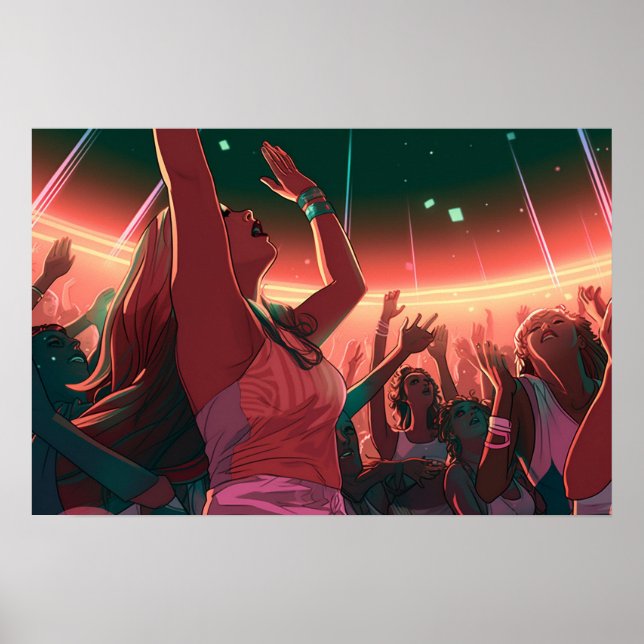 Rave girl under the stars poster (Front)