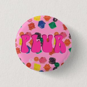 Rave Kandi Pink "PLUR" Pin