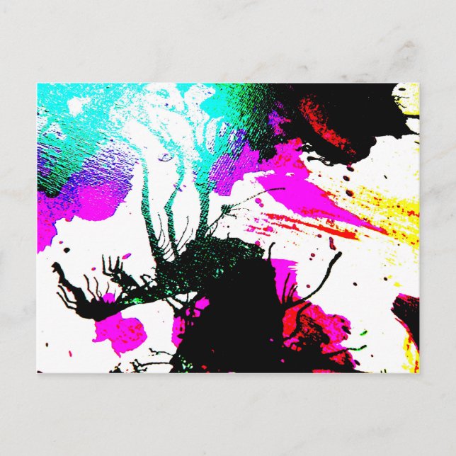 Rave neon party abstract postcard (Front)