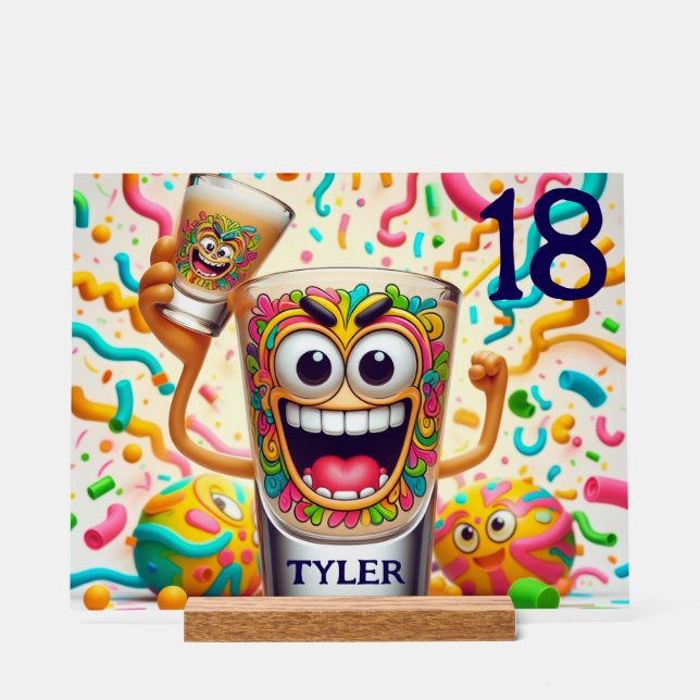 Rave Party Shot Glass image– vibrant Fun Acrylic Sign (Front)