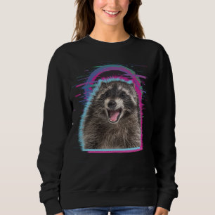 Rave Racoon DJ Tech House Underground Music Retro Sweatshirt