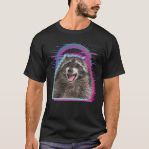 Rave Racoon DJ Tech House Underground Music Retro T-Shirt