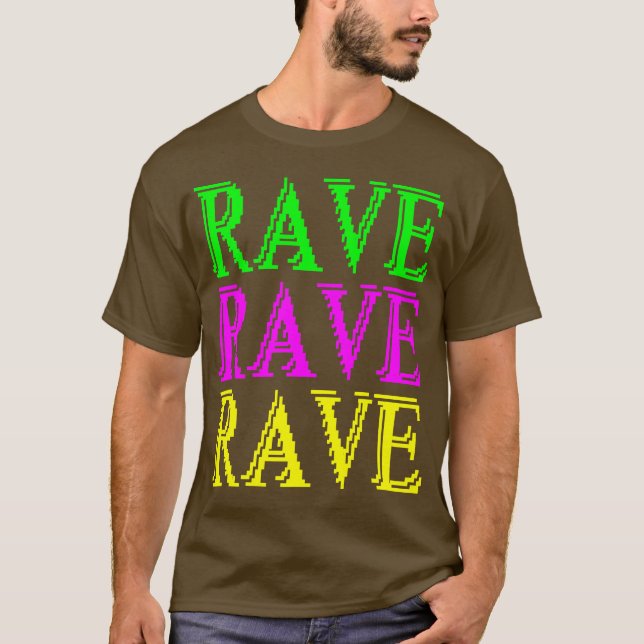 RAVE RAVE RAVE DIGITAL BLUR T-SHIRT (Front)