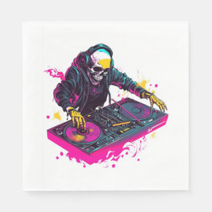 Rave Skull � EDM Party Skeleton DJ Napkin