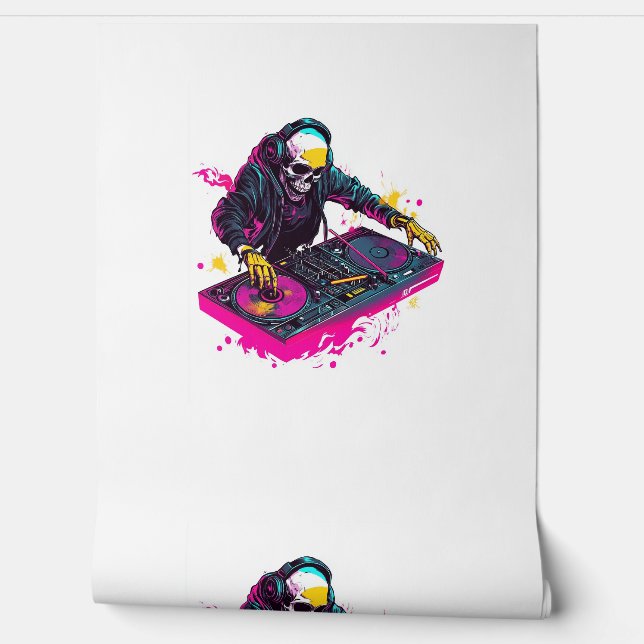 Rave Skull – EDM Party Skeleton DJ Wallpaper (Unrolling)