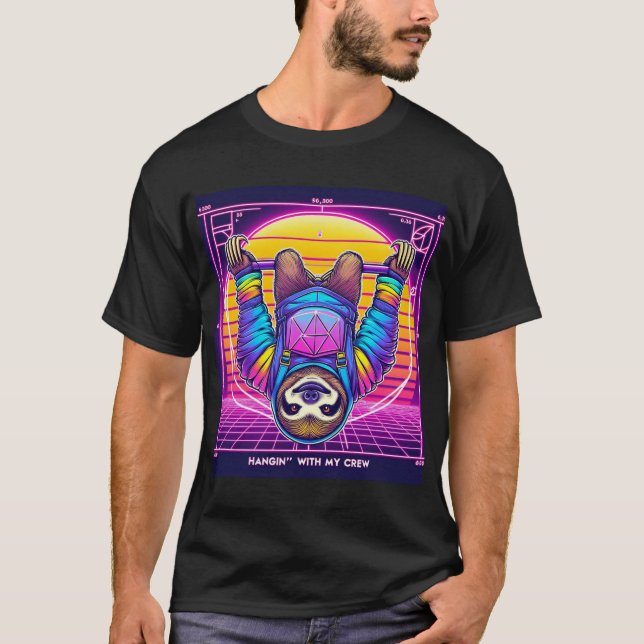 Rave Sloth - Synthwave T-Shirt (Front)