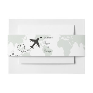 ravel Themed Wedding Destination Wedding  Invitation Belly Band