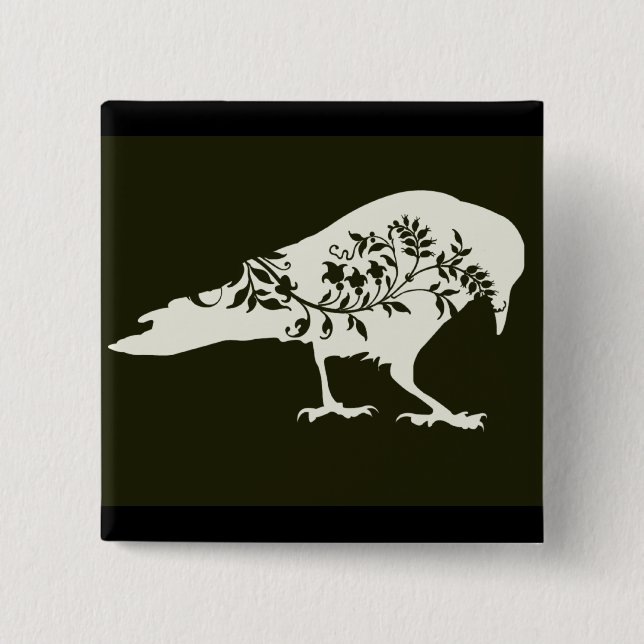 Raven 15 Cm Square Badge (Front)