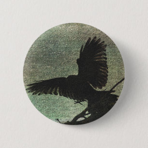 Raven 6 Cm Round Badge