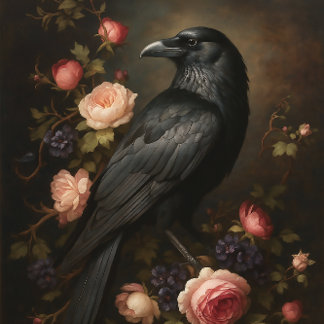 Raven Among Roses Tissue Paper