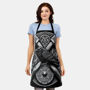 Raven and Axes – Norse Warrior Shield Wall Art Apron