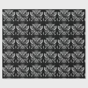 Raven and Axes – Norse Warrior Shield Wall Art Wrapping Paper