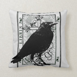 Raven and Fleur Du Lys Cross Cushion